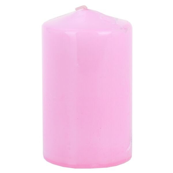 Свеча-столбик, 7х12 см, розовый