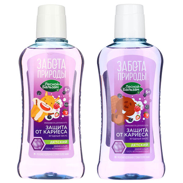 Ополаскиватель для полости рта детский лесной бальзам забота природы, п/б, 400мл