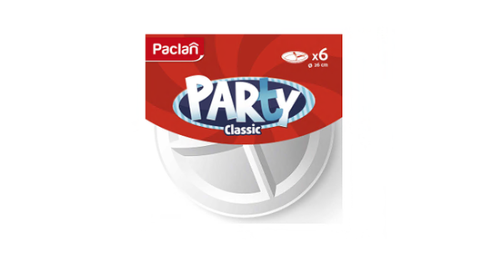 Тарелка пластиковая Paclan трехсекционная белая 260 мм набор