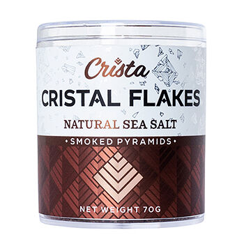 Соль Crista пищевая морская садочная копченая в форме пирамидок