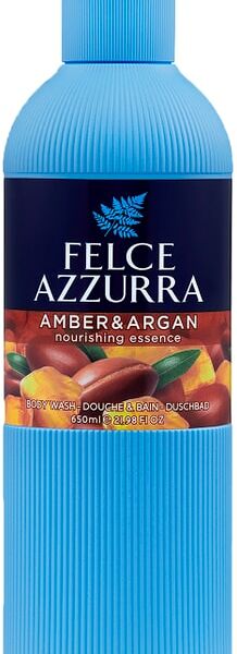 Гель для ванны и душа Felce Azzurra Напитывающий аромат Амбра и Аргана 650мл