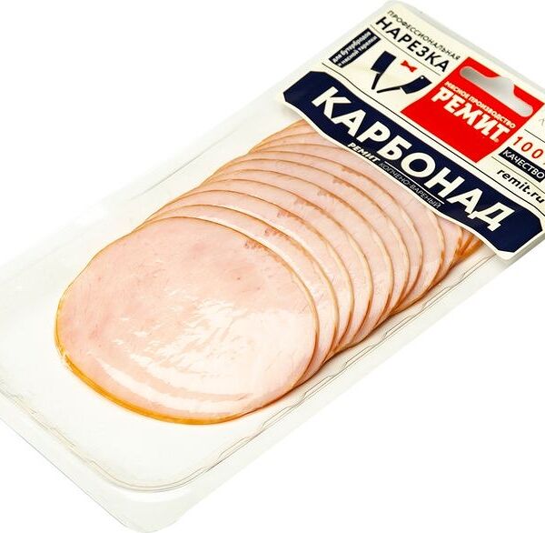 Карбонад копчено-вареный Ремит, нарезка