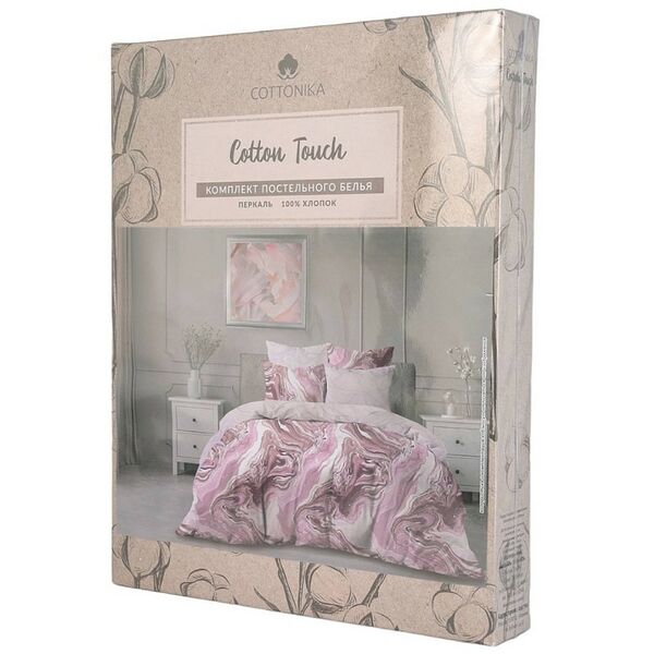 Комплект постельного белья Cottonika Cotton Touch, 1.5-сп, нав. 50х70 см, перкаль, в ассортименте