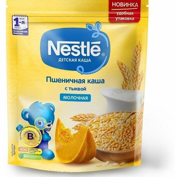 Каша детская Nestle Моя 1-ая каша Продолжаем прикорм молочная пшеничная с тыквой, с 5 месяцев