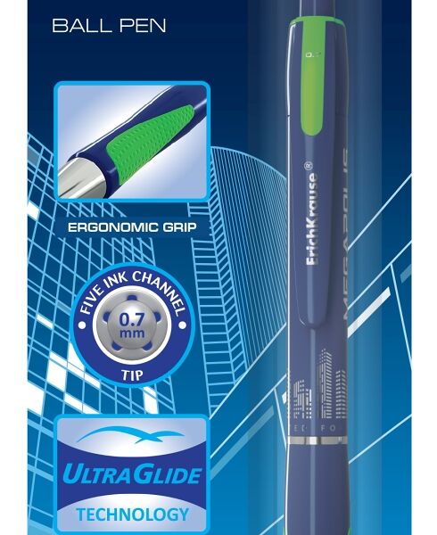 Ручка шариковая автоматич. ErichKrause MEGAPOLIS Concept, синий  31