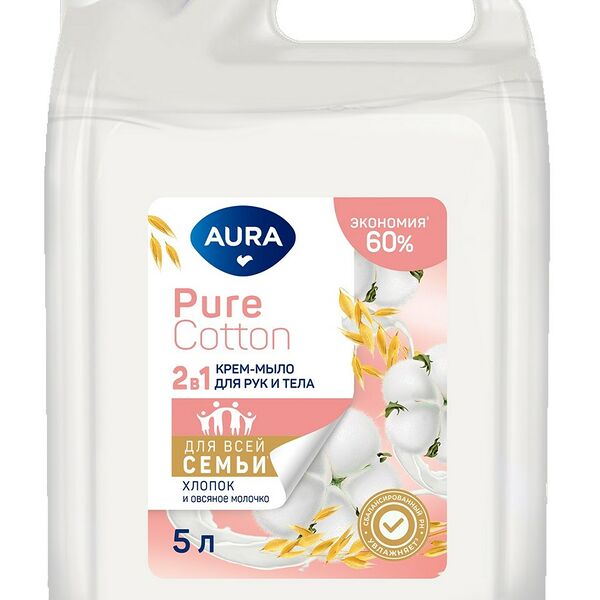 Крем-мыло Aura Pure Cotton Овсяное молоко 2 в 1