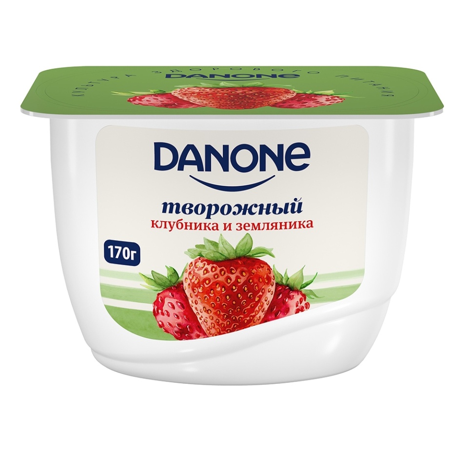 

Творожный продукт «Клубника, земляника» 3,6%, Danone, 170 г, Россия, БЗМЖ