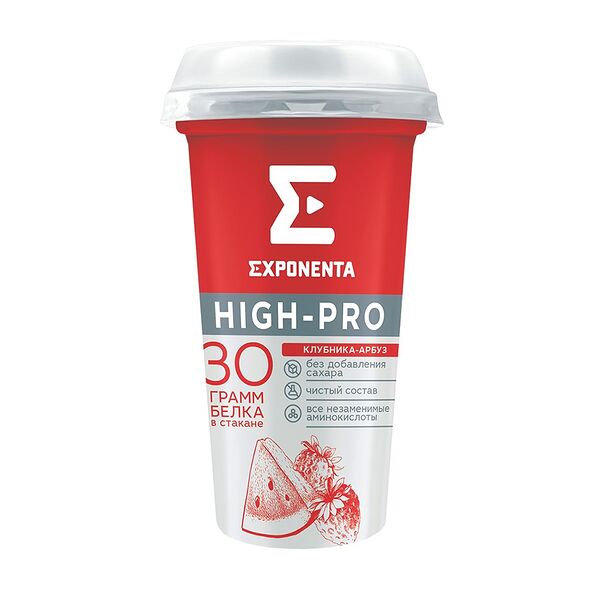 Напиток Exponenta High-pro кисломолочный «Клубника-арбуз»