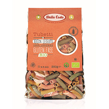 Макаронные изделия БИО: трубочки из муки бобовых культур, без глютена, Dalla Costa