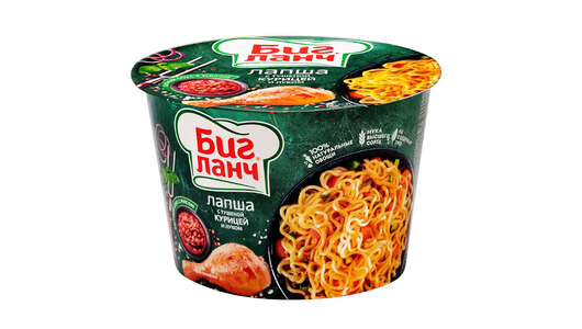 Лапша Биг Ланч с тушеной курицей и луком, 90г