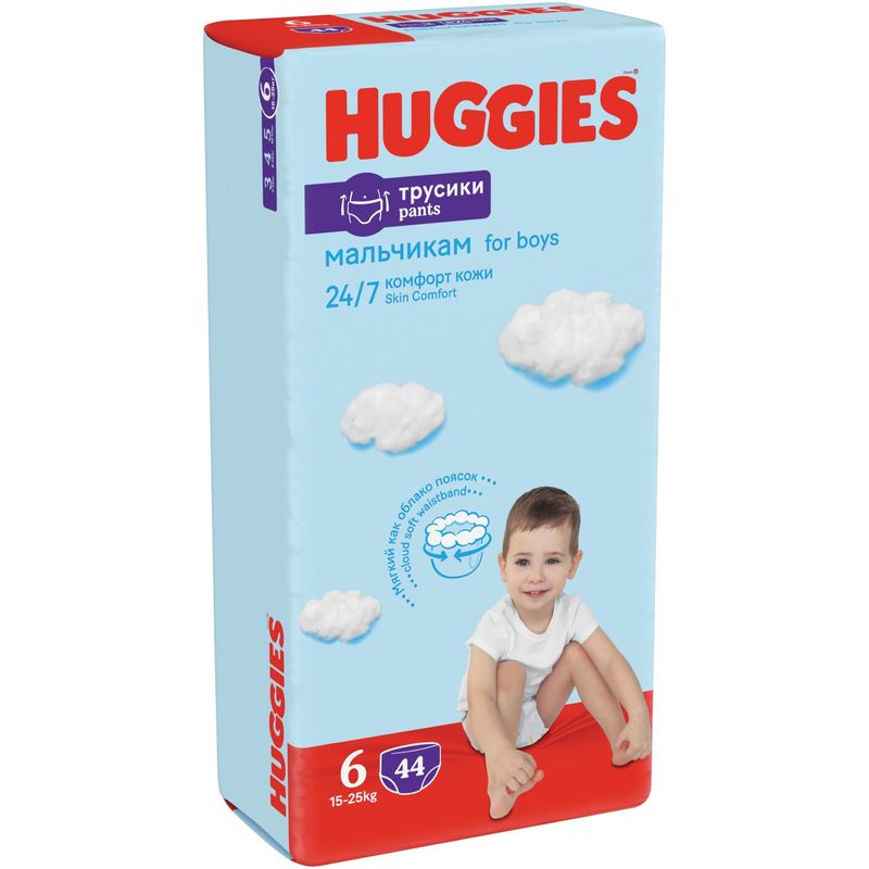 

Трусики-подгузники Huggies для мальчиков №6 15-25 кг, 44 шт.