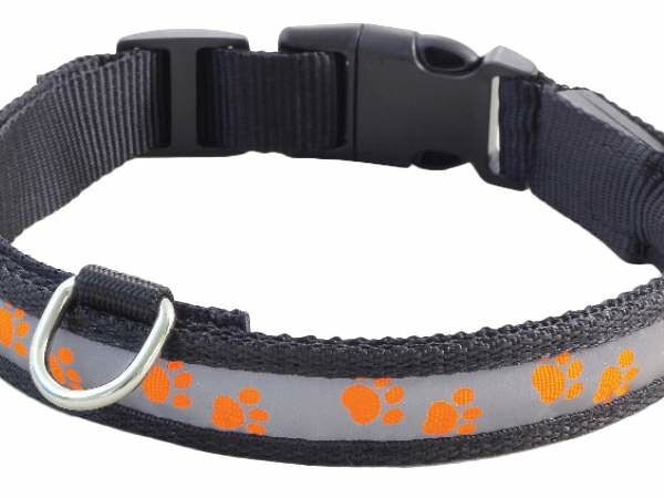 Triol LD08M ошейник нейлоновый светодиодный 31-41 см., Оранжевый