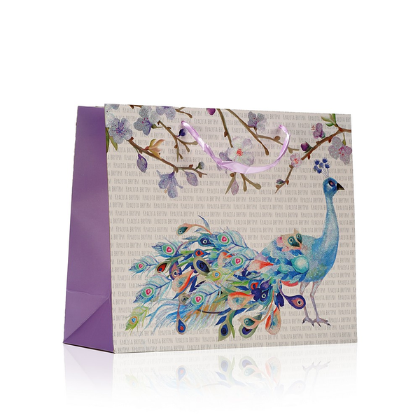 Пакет подарочный УРРА , павлин , 31*26*12см