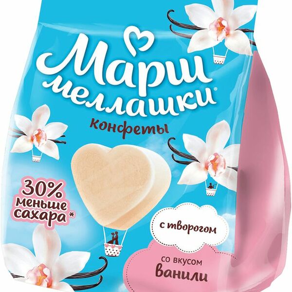 Конфеты Красный Октябрь Маршмеллашки с творогом с ванильным вкусом 140г