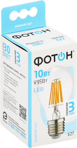 

Лампа светодиодная Фотон LED FL A60 10W E27 4000K