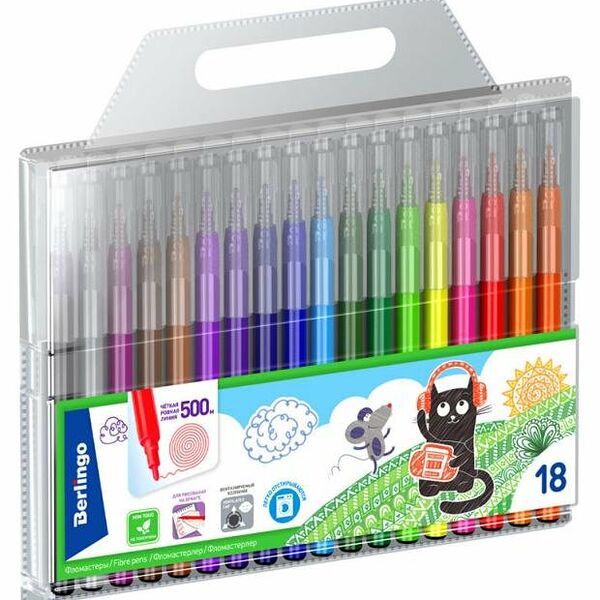 Фломастеры Berlingo Жил-Был Кот, 18 цветов