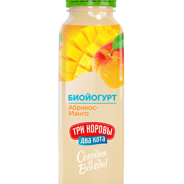 Биойогурт Три коровы два кота Абрикос-манго 2.5% 310 г