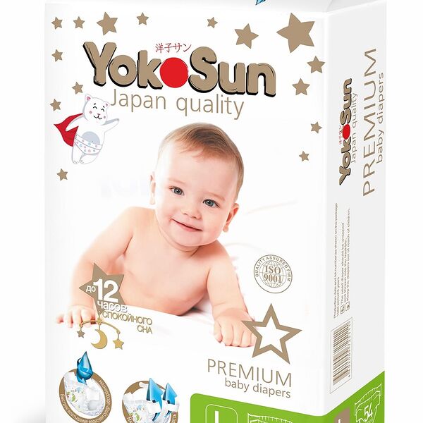 Подгузники YokoSun Premium L (9-13 кг) 54 шт