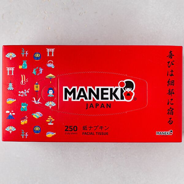 Салфетки бумажные двухслойные Maneki Red, 250 шт.