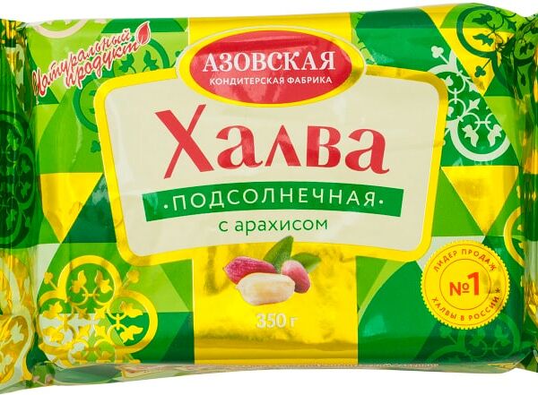 Халва Азовская КФ Подсолнечная с арахисом 350г