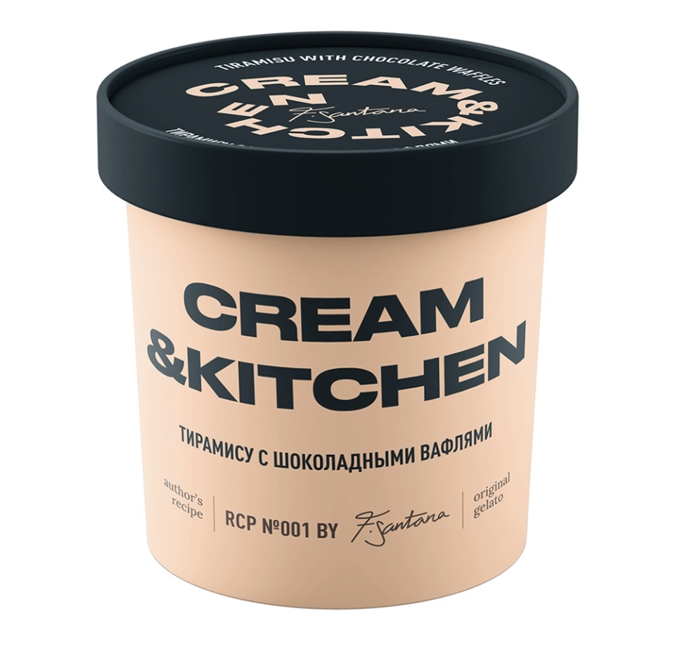 

Мороженое молочное Cream&Kitchen «Тирамису с французскими вафлями» с шоколадно-вафельной крошкой и кофе 75 г Россия