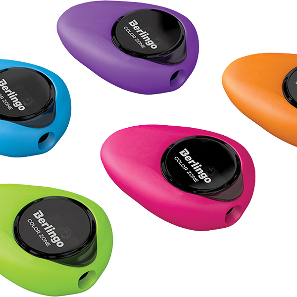Ластик-точилка BERLINGO Color Zone, 1 отверстие, контейнер, в ассортименте