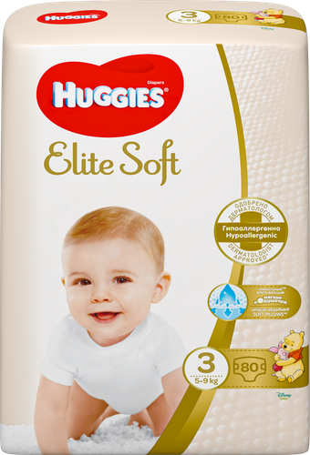 

Подгузники Huggies Elite Soft 3 5-9 кг 80 шт