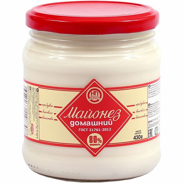Майонез Принто Домашний 80%, 430мл
