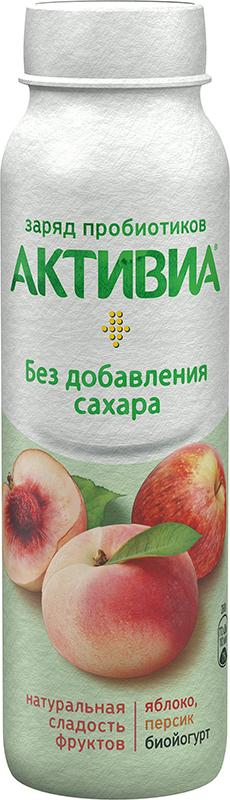 

Биойогурт Активиа питьевой с яблоком и персиком без сахара 1.5%