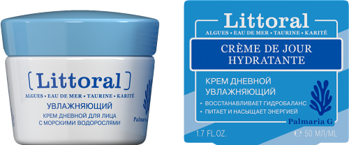 Крем для лица Littoral дневной увлажняющий с морскими водорослями, 50 мл