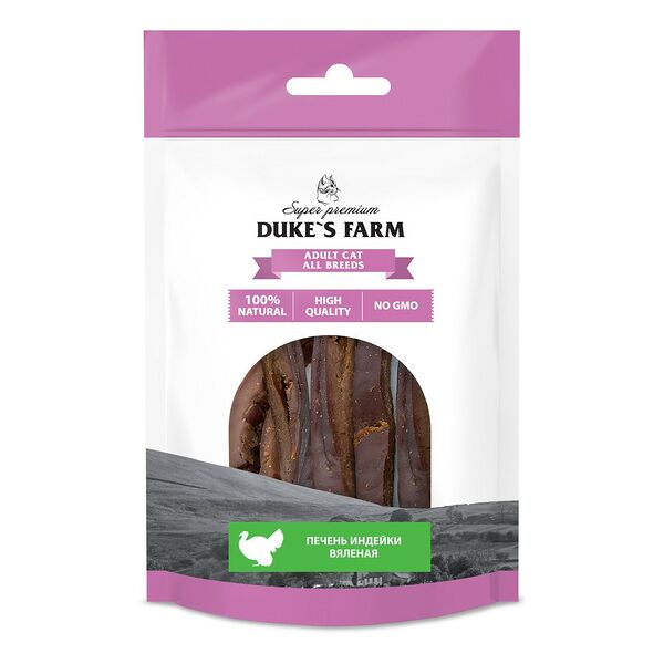 Лакомство для кошек DUKE'S FARM Печень индейки вяленая 30г