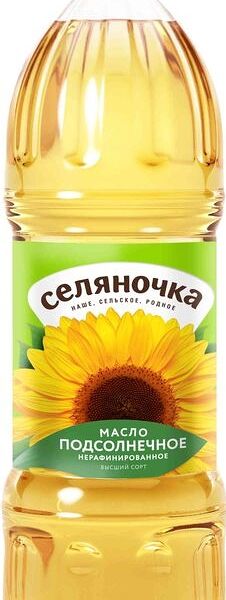 Масло подсолнечное Селяночка нерафинированное 900мл
