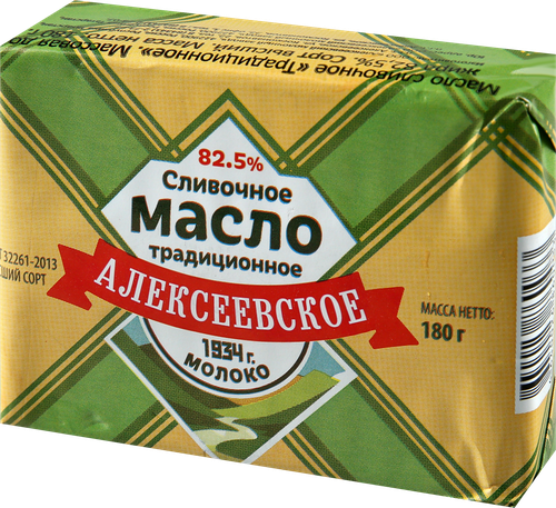 

Масло сливочное Алексеевское Традиционное 82.5% 180 г