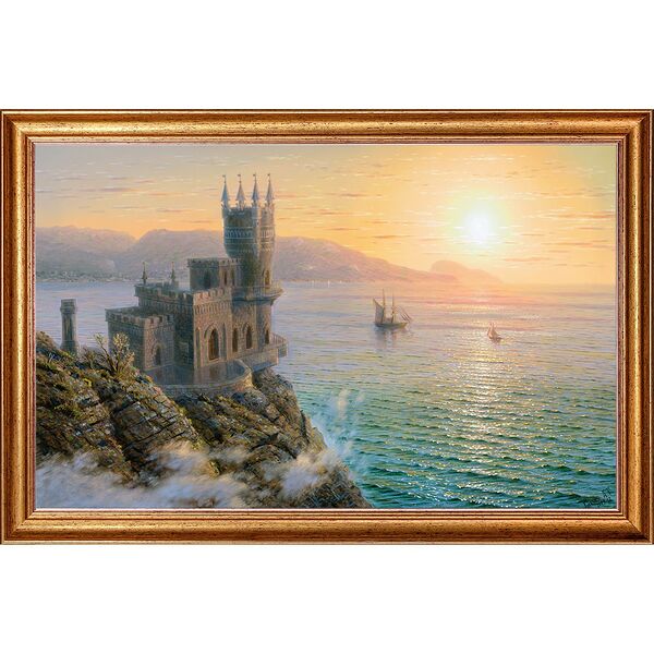 Картина в раме Ласточкино гнездо. Утро, 60х40 см