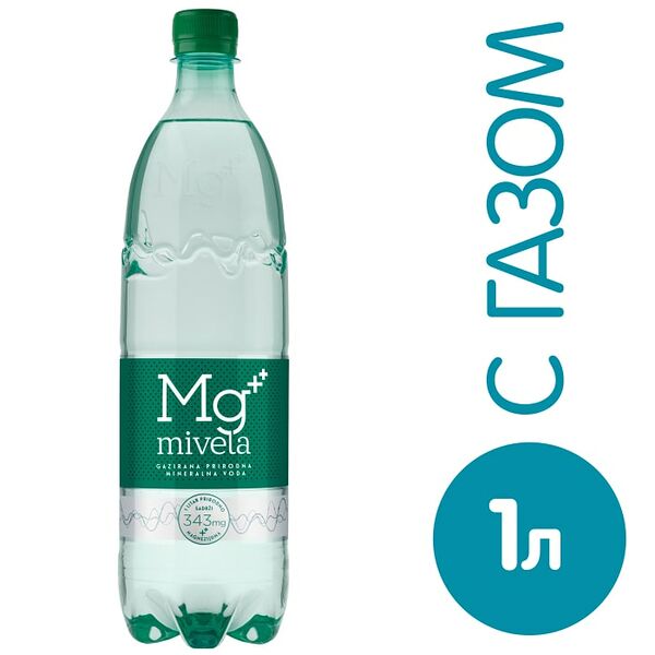 Вода Mg Mivela минеральная лечебно-столовая газированная 1л