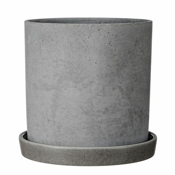 Горшок для цветов Грэй с поддоном, 15 см, 1,82 л, серый