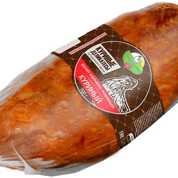 Рулет Чебаркульская птица из мяса птицы варено-копченый