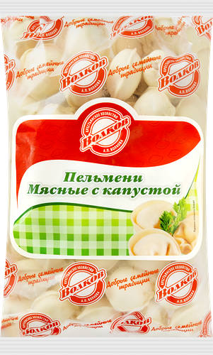 Пельмени Волков Мясные с капустой 1 кг
