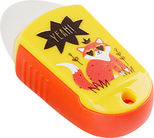 Точилка MESHU Summer party пластиковая, с ластиком, 1 отверстие, в ассортименте, Арт. MS_41919