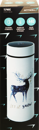 

Термос Actiwell 500мл, с двойными стенками и температурным дисплеем, Арт WL003