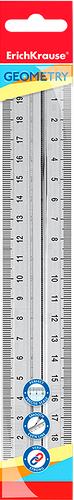 Линейка ERICHKRAUSE Clear пластиковая прозрачная, 20см, с держателем, Арт. 53868