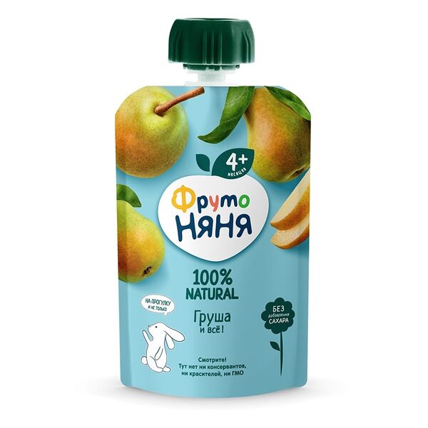 Пюре гипоаллергенное ФрутоНяня Груша с 4 месяцев, 90 г