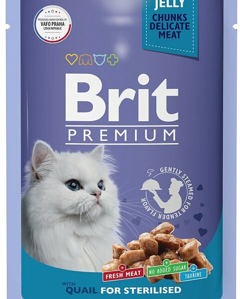 Корм для кошек Brit Premium Перепелка в желе 85г