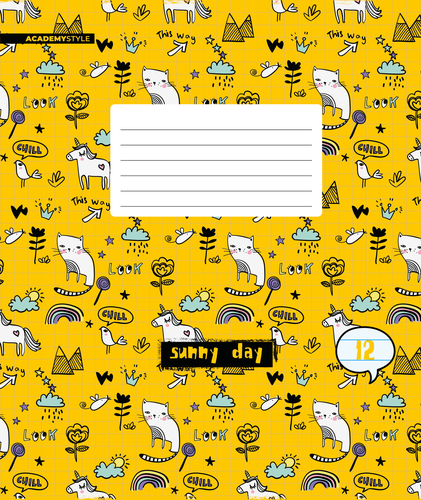 

Тетрадь А5, 12 листов, в линейку, на скрепке, в ассортименте