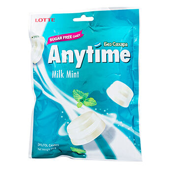 Карамель LOTTE леденцовая Anytime со вкусом молока и мяты Lotte Confectionery Co.,Ltd.