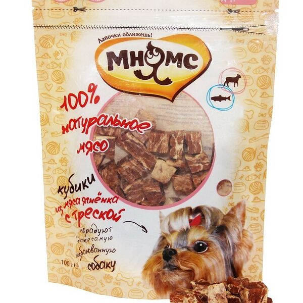 Мнямс Кубики ягненка с треской для собак