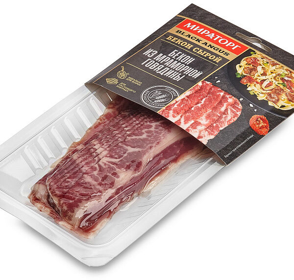 Бекон сырой Мираторг из мраморной говядины