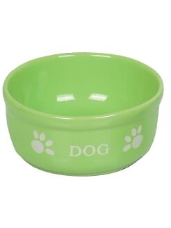 NOBBY Миска для собак 0,46л керамика салатовая с рисунком DOG