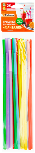 

Трубочки для напитков Paterra Фантазия 20 шт. цвета в ассортименте