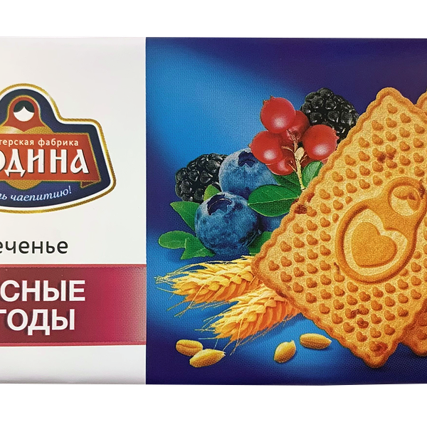 Печенье сахарное Родина Лесные ягоды, 250г